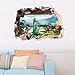 Winhappyhome 3D Lifelike Dinosaurs Wall Art Stickers for Kids Room Nursery Background Removable Decor Decals