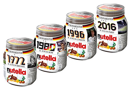 Nutella 750g Glas Europameister-Edition Komplett-Set, 4er Pack (4 x 750g)