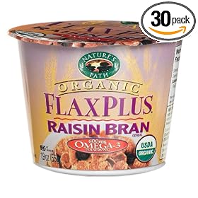 Nature's Path Organic Flax Plus, Raisin Bran Cereal, 1.93-Ounce Cup (Pack of 30)