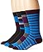 Buffalo David Bitton Men's Stripe Socks Giftbox, Blue/Purple, 10-13/6-12 (Pack of 4)