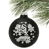 Chicago White Sox Black Snowflake Glass Ornament