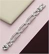 J-Steel by Fyn Studios Stainless-Steel Rectangle Link White Diamonova Bracelet JSF-843332001754