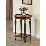 Powell Masterpiece Accent Table with Reeded Legs and Veneer Top with Wood Gallery