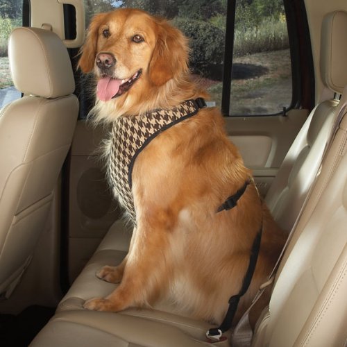 LARGE - CHOCOLATE - Houndstooth Car Harness