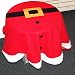 48" Adorable Round Red Christmas Santa Claus Suit Table Cloth with White Trim