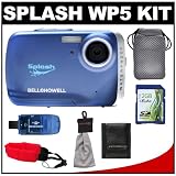 Bell & Howell Splash WP5 Waterproof Digital Camera (Blue) with 2GB SD Card, Reader & Pouch + Floating Strap + Accessory Kit