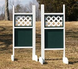 Lattice Top Solid Bottom Wing Standards Horse Jumps