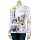 LSU Tigers Ladies White Rhinestone Zip Up Hoody
