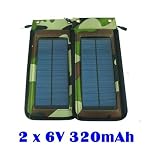 2 Piece Portable Solar panels Charger for cell phone,MP3 player,MP4 player,digital camera(6V,320mA)