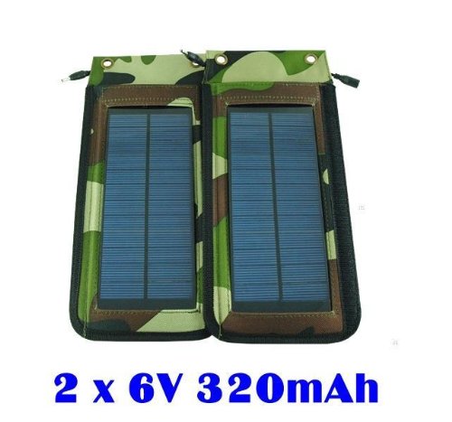 2 Piece Portable Solar panels Charger for cell phone,MP3 player,MP4 player,digital camera(6V,320mA)
