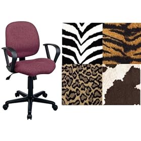 OFFICE STAR ZEBRA ANIMAL PRINT FABRIC DESK CHAIRS WITH ARMS SC59-237 by Chairs ObiwanSales
