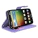 Cellularvilla Wallet Case for LG Lucid 3 VS876 Pu Leather Wallet Card Flip Open Pocket Case Cover Pouch (Purple Glitter)