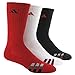 adidas Men's Cushion Crew Socks (Pack of 3), Power Red/White/Black, One Size