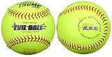 Trump� FP-EVIL-ASA-Y-N Evil Sports High Seam 12 Inch Red Stitch Yellow Premium Leather Fastpitch Softball with ASA Stamp (Sold in Dozens)