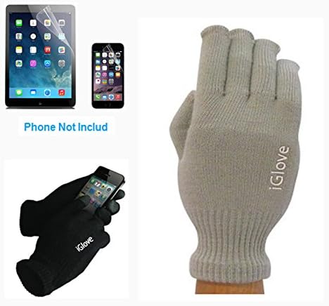 Nacodex® 2pcs/pair Iglove® [ Free Size ] Cool Screen Touch Gloves Warm Unisex Winter Gloves for Apple Iphone 6 4.7'' / Plus 5.5'' / Ipad / Samsung Galaxy S5 S4 Note 4/3/2 Tablet and More Suppor [ Full Support Capacitive Screen Multi-touch ] (Gray)