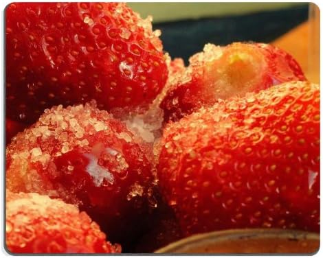 Frozen Strawberries Tasty Fruit Macro Mouse Pads Customized Made to Order Support Ready 9 7/8 Inch (250mm) X 7 7/8 Inch (200mm) X 1/16 Inch (2mm) High Quality Eco Friendly Cloth with Neoprene Rubber Luxlady Mouse Pad Desktop Mousepad Laptop Mousepads Comfortable Computer Mouse Mat Cute Gaming Mouse pad