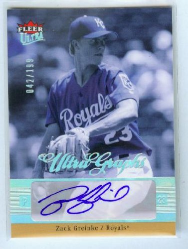 Zach Greinke Autograph 2007 Fleer Ultra Graphs Baseball Card #UG-ZG & #/199 Signed/ Kansas City Royals / Milwaukee Brewers
