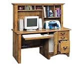Review Sauder 128938 / Pine Finish Computer Desk with Hutch