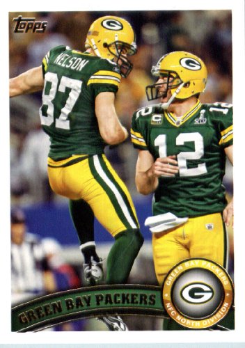 2011 Topps Football Card # 84 Green Bay Packers Team Card - Green Bay Packers (Aaron Rodgers / Jordy Nelson) NFL Trading Card in a Protective Case!