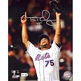MLB Francisco Rodriguez Mets Home Point to Sky Autographed 8-by-10-Inch Photograph