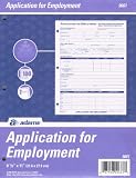 Adams Applications for Employment, 8.5 x 11 Inch, 3-Hole Punched, 50-Sheets/Pack, 2-Pack, White (9661)