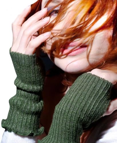 Fashionable Fingerless KD dance New York Hand Warmers Ruffled Top &amp; Thumb Hole