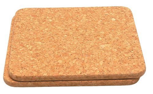 T&G Set x 2 Square Hot Pot Stands In Natural Cork 20cm