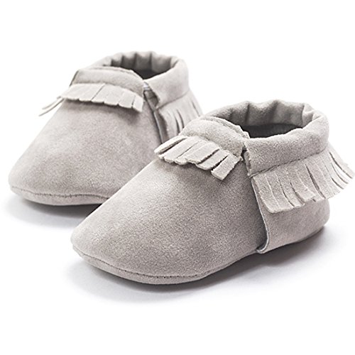 DESDEMONA Personalized Soft Soled baby shoes Girls or Boys 6 to 12 months Months Walking Shoes for Babies(XS, Gray)