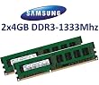 8GB Dual Channel Kit SAMSUNG Original 2 x 4 GB 240 pin DDR3-1333 (1333Mhz, PC3-10600, CL9) Nicht-ECC , unbuffered (2x M378B5273BH1-CH9 ) f�r DDR3 + i3 + i5 + i7 Mainboards