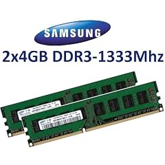 8GB Dual Channel Kit SAMSUNG Original 2 x 4 GB 240 pin DDR3-1333 (1333Mhz, PC3-10600, CL9) Nicht-ECC , unbuffered (2x M378B5273BH1-CH9 ) f�r DDR3 + i3 + i5 + i7 Mainboards
