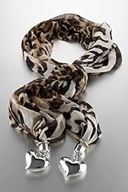 Per Una Leopard Print Heart Pendant Scarf Necklace