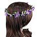 Flower Headband Garland Crown Festival Wedding Hair Wreath BOHO Floral Headband (Purple)