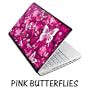 Netbook Skins Fits Acer, Asus, MSI, HP, Samsung - Pink Butterfly