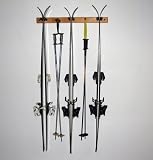 Three Ski Wood Storage Rack