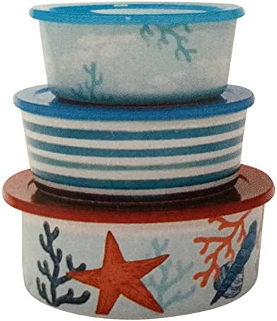 Summer Beach Coastal 3-pc. Melamine Nesting Bowl Set