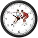 Basketball Players - One on One - Basketball Theme Wall Clock by WatchBuddy Timepieces (Black Frame)