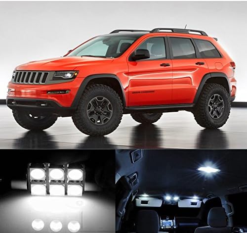 For 2011-2014 Jeep Grand Cherokee 15 Pieces Premium Xenon White LED Lights Interior Package Kit