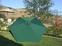 9ft Umbrella Replacement Canopy 6 Ribs in Green (For 6 ribs Replacement Canopy Only)