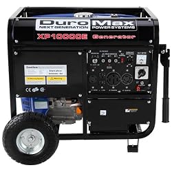 DuroMax XP10000E 10,000 Watt 16 HP OHV 4-Cycle Gas Powered Portable Generator With Wheel Kit And Electric Start