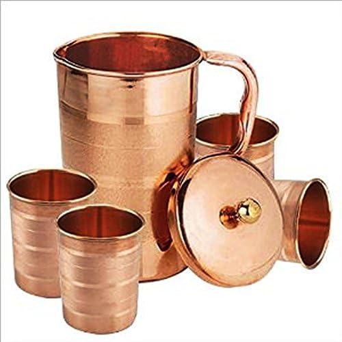 Shoppers Choice 100% Copper Luxury Finish 1 Jug with 4 Glass