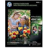 HP Everyday Photo Paper, Glossy, 8.5 x 11 Inches, 50 Sheets per Pack (Q8723AND)