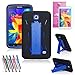 EpicGadget(TM) Black and Blue Durable Heavy Duty Rugged Impact Hybrid Case with Build In Kickstand Protective Case For Samsung Tablet Galaxy Tab 4 7.0 inch With Galaxy Tab 4 SM-T230 Clear Screen Protector And Universal Long Touch Stylus Pen (US Seller!!) (I Stand Black Blue)