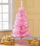4' Pre-lit Pink Tree, Clear Bulbs