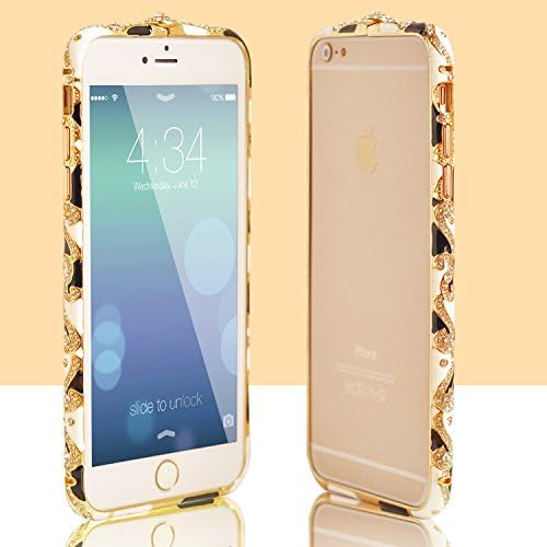 Iphone 6 Case, This Case Cover Faceplate Crystals Diamond Sparkle Jeweled Design Case for Iphone 6 (4.7 Inch) (black/white)