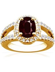 14K Yellow Gold Cushion Cut Ruby Ring With Sidestones (GIA Certificate)