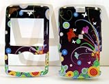 black yellow flower art snap on hard skin faceplate cover case for samsung propel a767 + belt clip