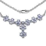 5.55 Carat Genuine Tanzanite Silver Necklace