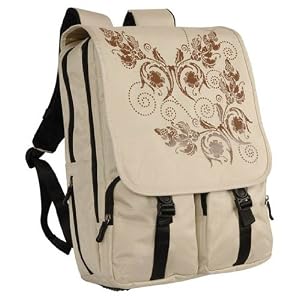Laurex Laptop/Notebook Backpack - Beige Butterfly, fits up to a 17 laptop