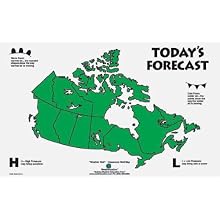 American Educational Canadian Weather Wall Map, 44" Length x 28" Height