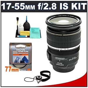 Canon EF-S 17-55mm f/2.8 IS USM Zoom Lens + UV Filter + Accessory Kit for Canon EOS 30D, 40D, 50D, 5D Mark II, 7D, Rebel XS, XSi, XT, XTi, T1i Digital SLR Cameras: Camera & Photo